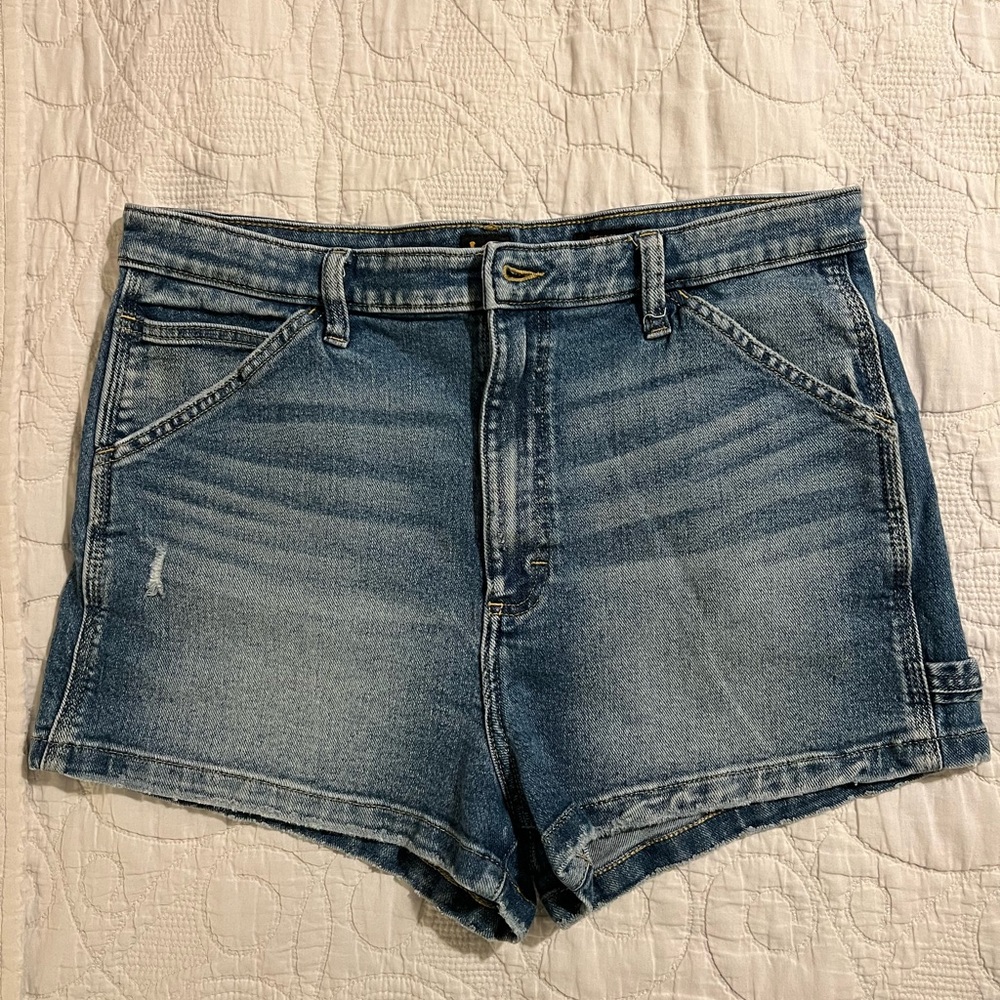 Lee High Rise Dungaree Shorts